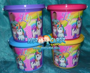 Unicorn Theme Party Buckets